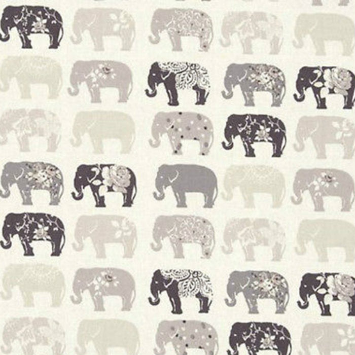 Clarke & Clarke Elephants Curtain Fabric Natural