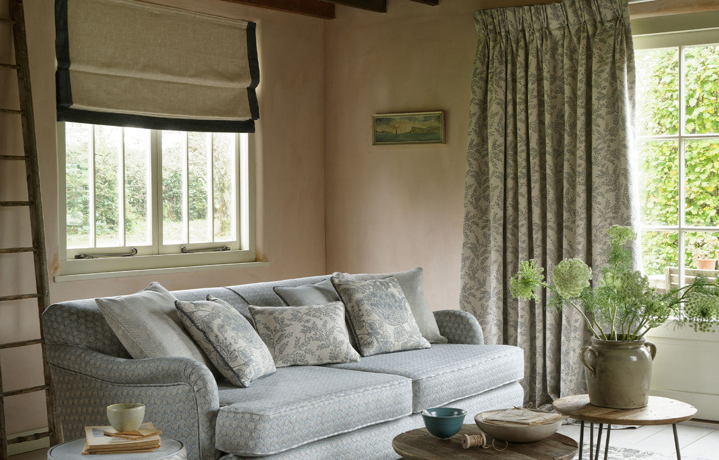 Clarke & Clarke Summit Blush/Stone Double Width