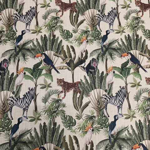 Tropical Wildlife English Heritage Linen Blend Fabric