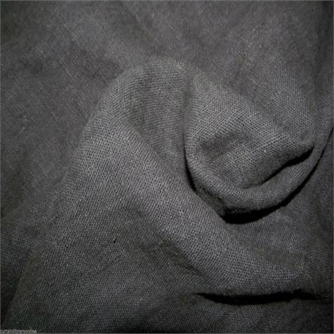 Soft Draping Linen Curtain Fabric Charcoal