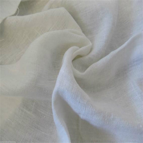 Soft Draping Linen Curtain Fabric White