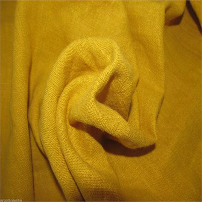 Soft Draping Linen Curtain Fabric Yellow