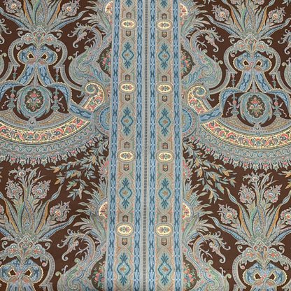 Warner Paisley and Palampores Chocolate/Teal Designer Fabric