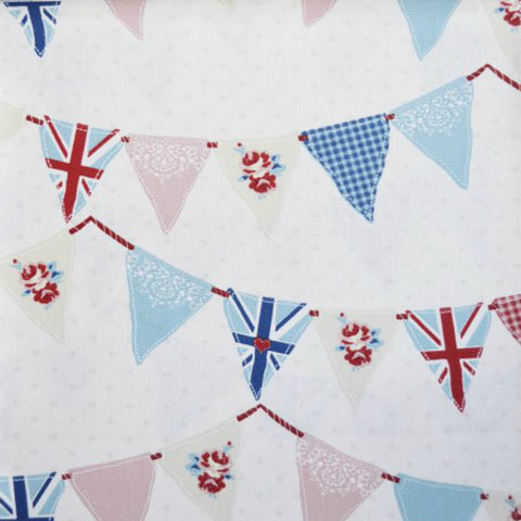 Bunting Curtain Fabric Blue